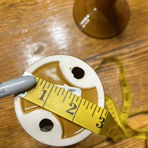 Brown Ceramic candle sticks.  Good condition. - Picture 10 of 11